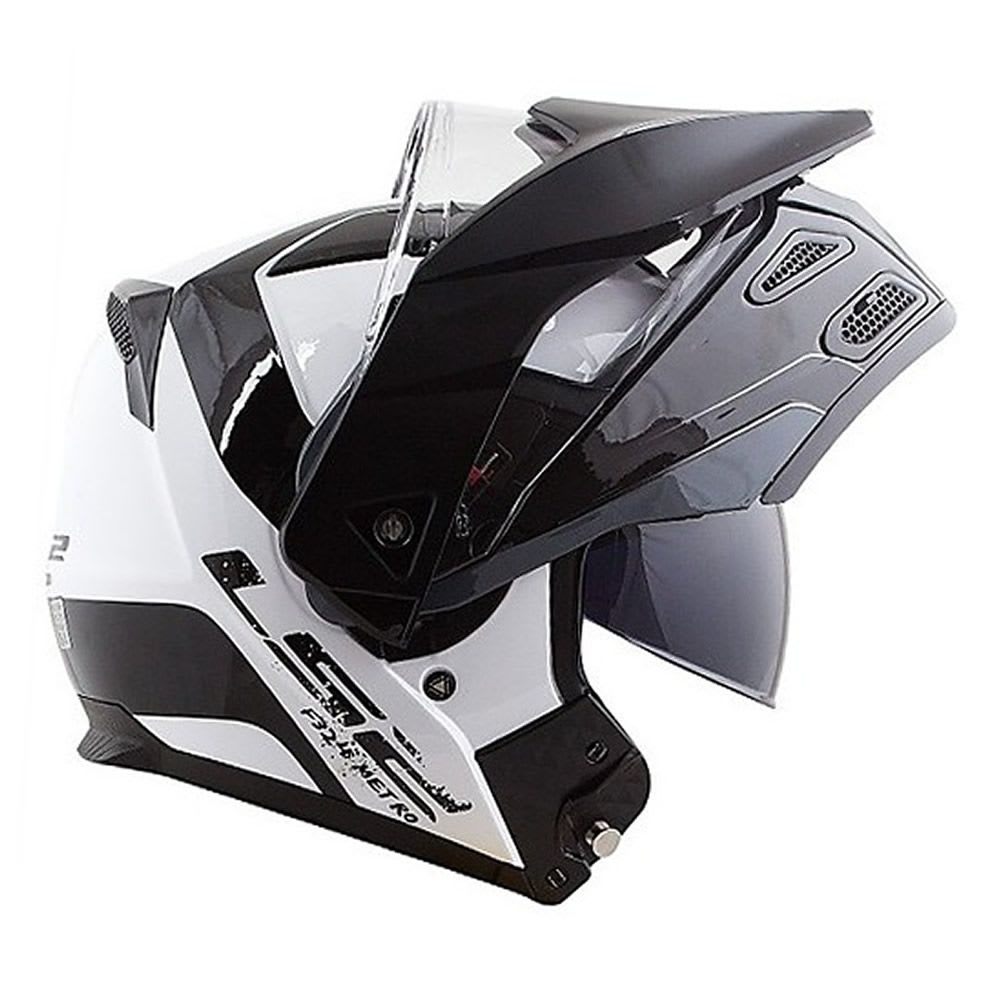CASCO LS2 FF 324 METRO RAPID NEGRO BLANCO MATE