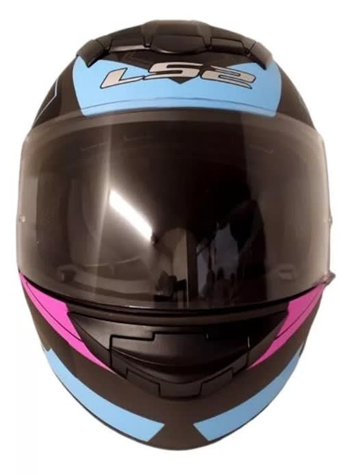 CASCO LS2 FF 352 CYPRESS NEGRO AZUL FUCSIA MAT