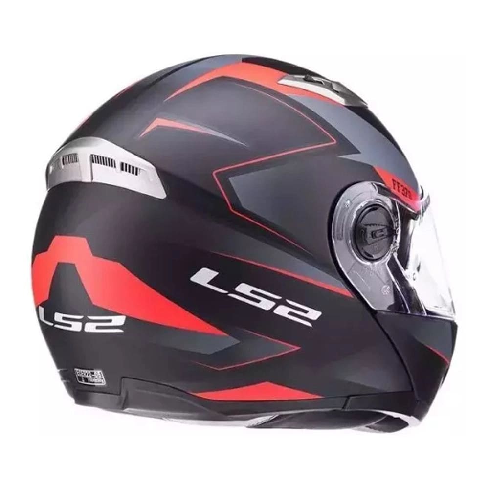 CASCO LS2 FF370 EASY STRIP NEGRO ROJO MATTE