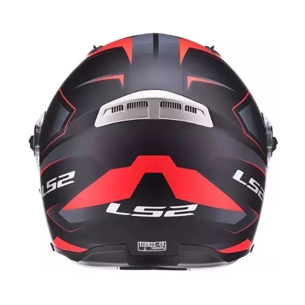 CASCO LS2 FF370 EASY STRIP NEGRO ROJO MATTE