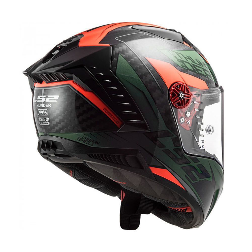 CASCO CARBONO LS2 FF805 THUNDER CHASE VERDE NARANJA