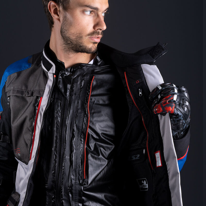 CHAQUETA LS2 NORWAY AZUL NEGRA GRIS ROJA