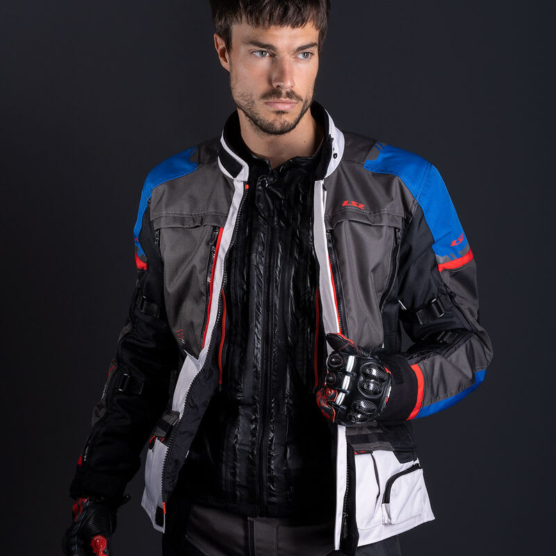 CHAQUETA LS2 NORWAY AZUL NEGRA GRIS ROJA