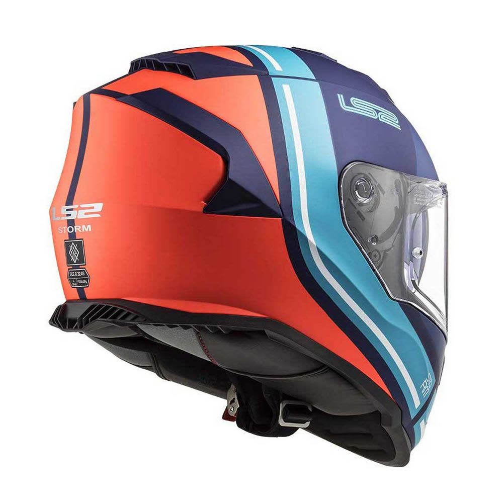 CASCO LS2 FF 800 STORM SLANT AZUL NARANJA MATTE