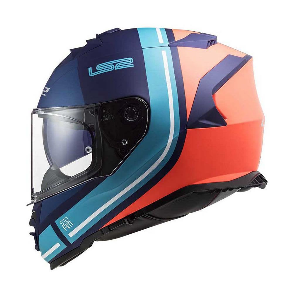 CASCO LS2 FF 800 STORM SLANT AZUL NARANJA MATTE