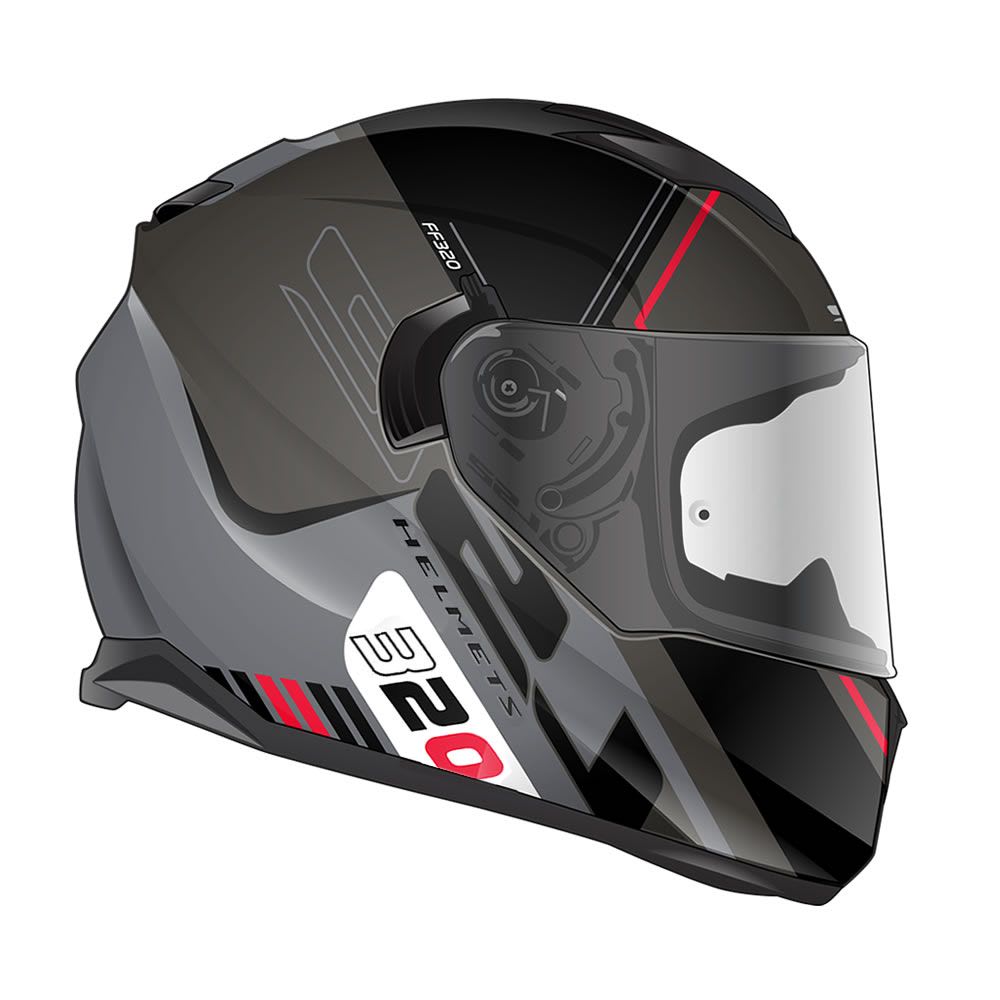 CASCO LS2 FF320 STREM EVO SCHE NEGRO GRIS