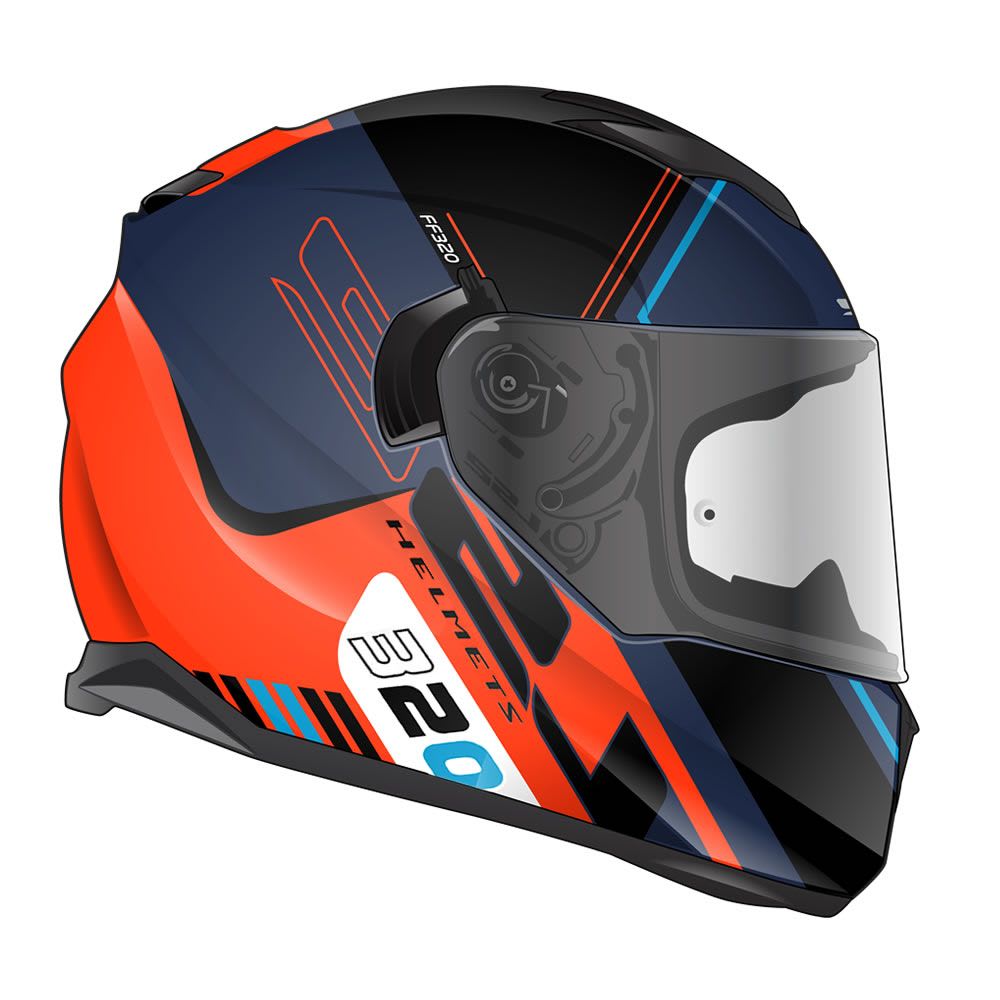CASCO LS2 FF320 STREAM EVO SCHE AZUL NARANJO