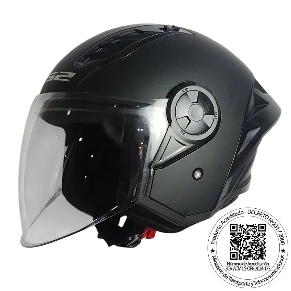 CASCO ABIERTO LS2 OF616 AIRFLOW II NEGRO MATTE