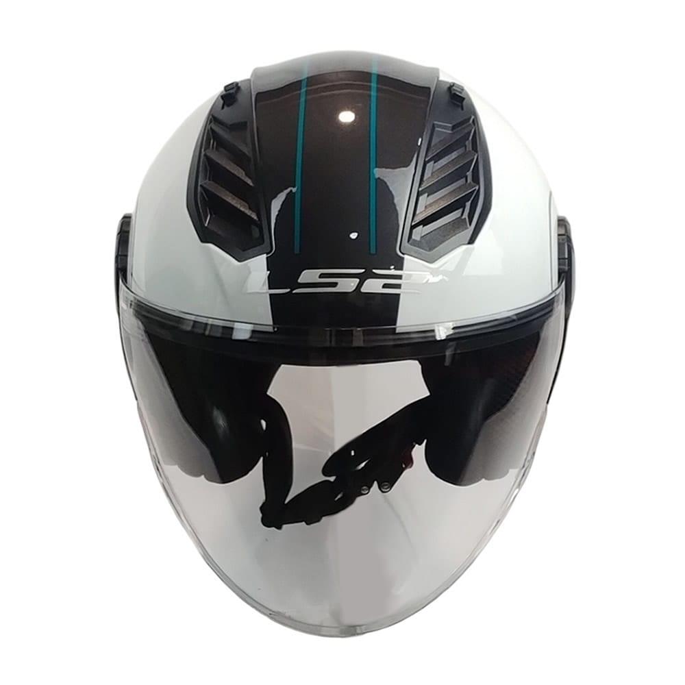CASCO ABIERTO LS2 OF616 AIRFLOW II COVER BLANCO CAFE