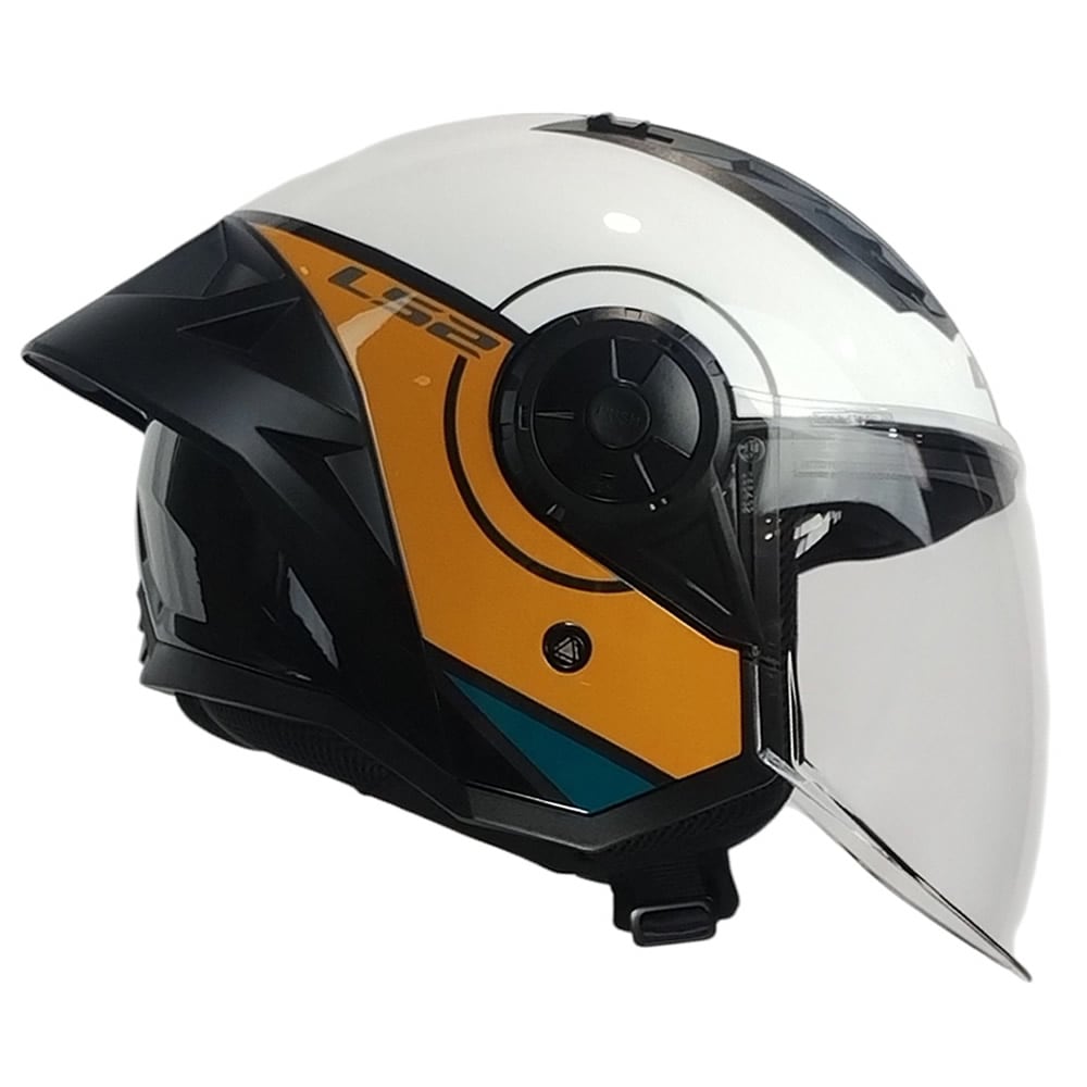 CASCO ABIERTO LS2 OF616 AIRFLOW II COVER BLANCO CAFE