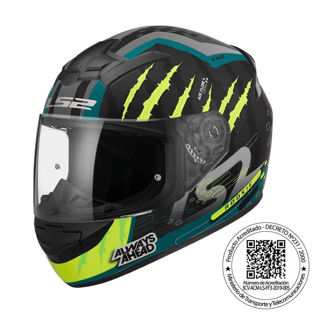 CASCO LS2 FF 352 EVO SKAR NEGRO MATTE AMARILLO