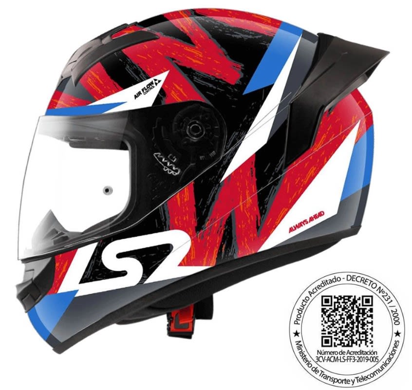 CASCO LS2 FF 352 EVO WOLVES NEGRO ROJO