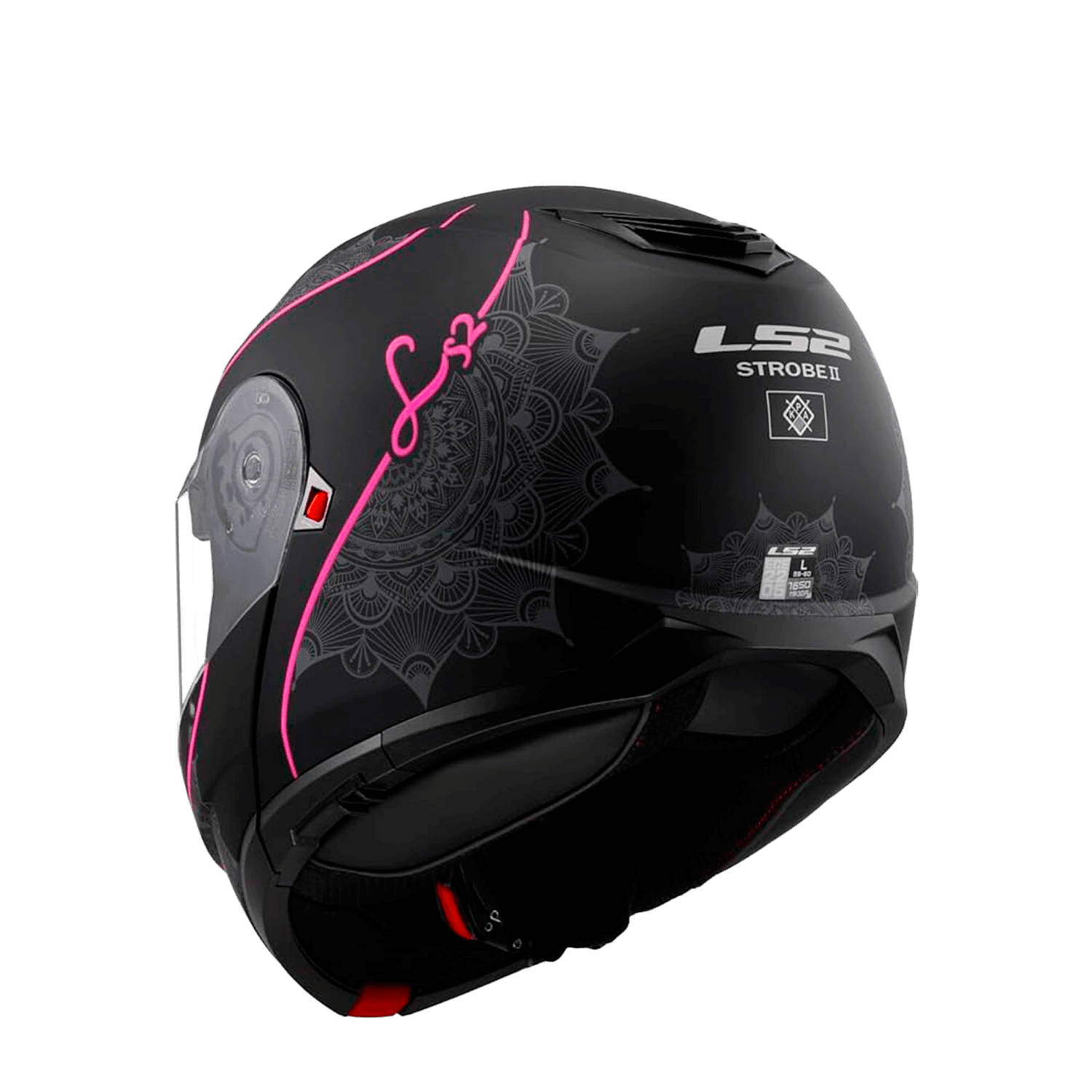 CASCO LS2 FF908 STROBE II LUX NEGRO ROSA