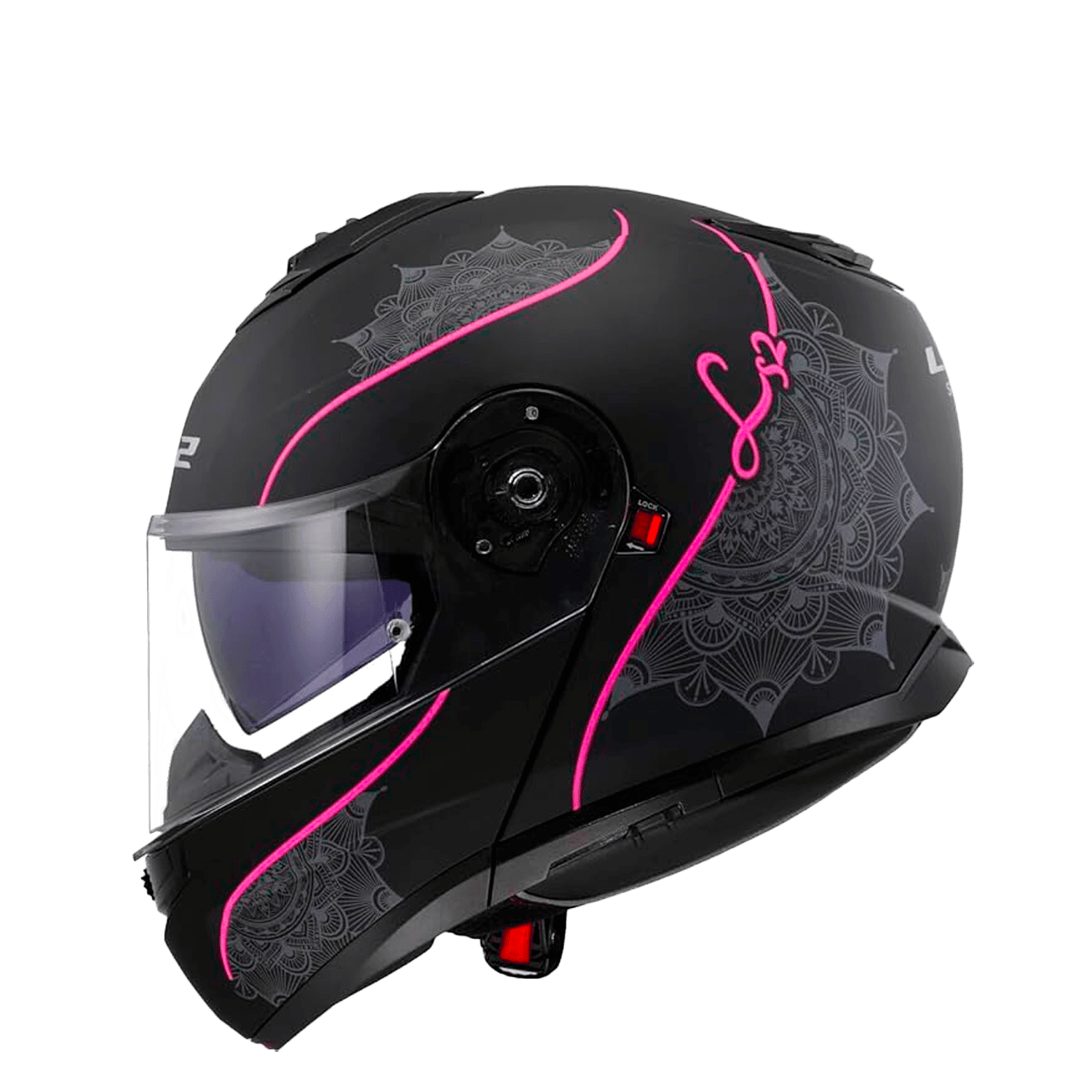CASCO LS2 FF908 STROBE II LUX NEGRO ROSA
