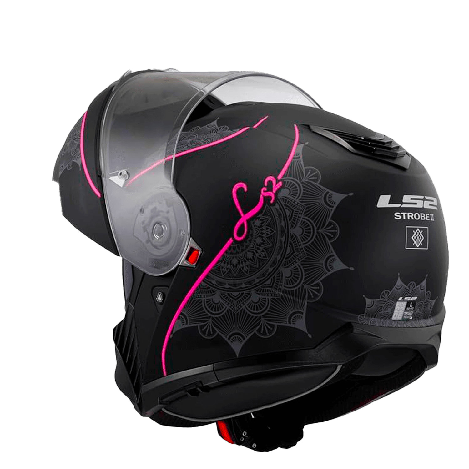 CASCO LS2 FF908 STROBE II LUX NEGRO ROSA