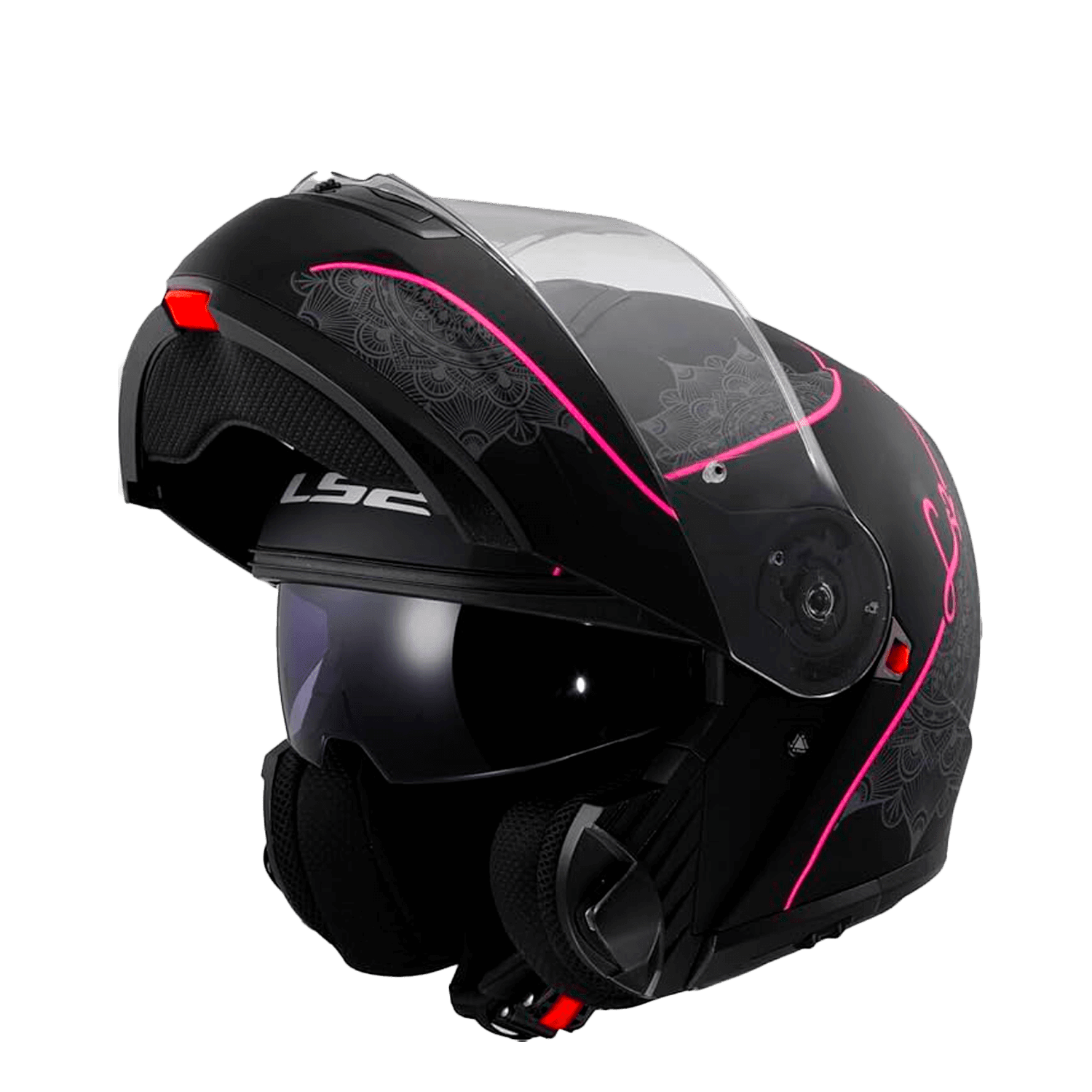 CASCO LS2 FF908 STROBE II LUX NEGRO ROSA