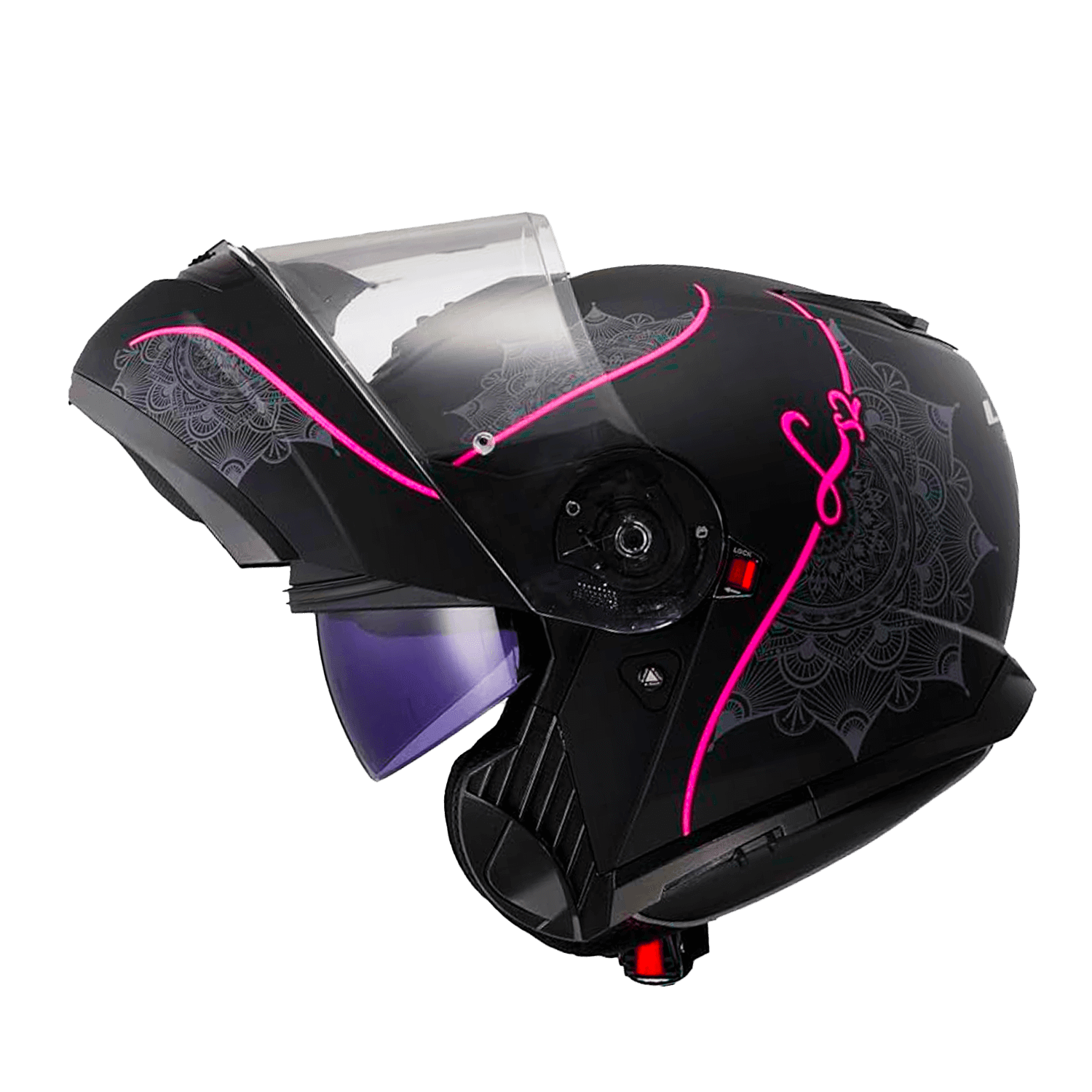 CASCO LS2 FF908 STROBE II LUX NEGRO ROSA