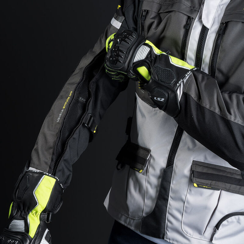 CHAQUETA LS2 NORWAY NEGRA GRIS AMARILLO