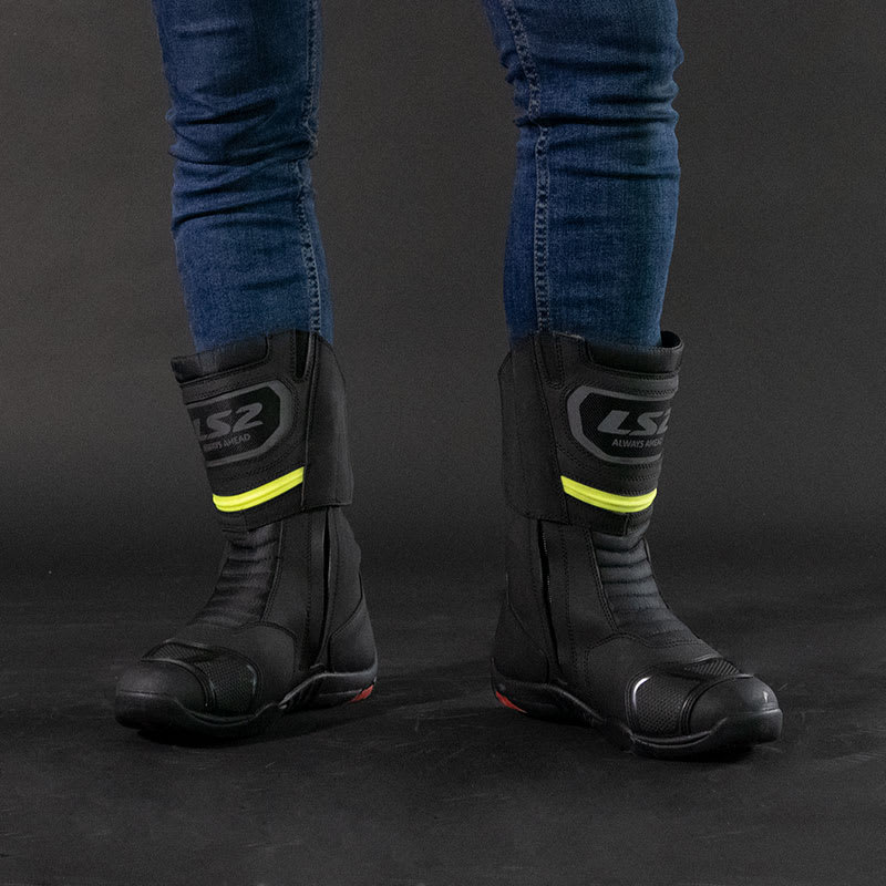 BOTA LS2 GOBY NEGRA AMARILLA WP HOMBRE