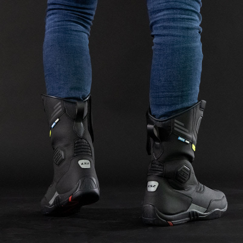 BOTA LS2 GOBY NEGRA AMARILLA WP HOMBRE