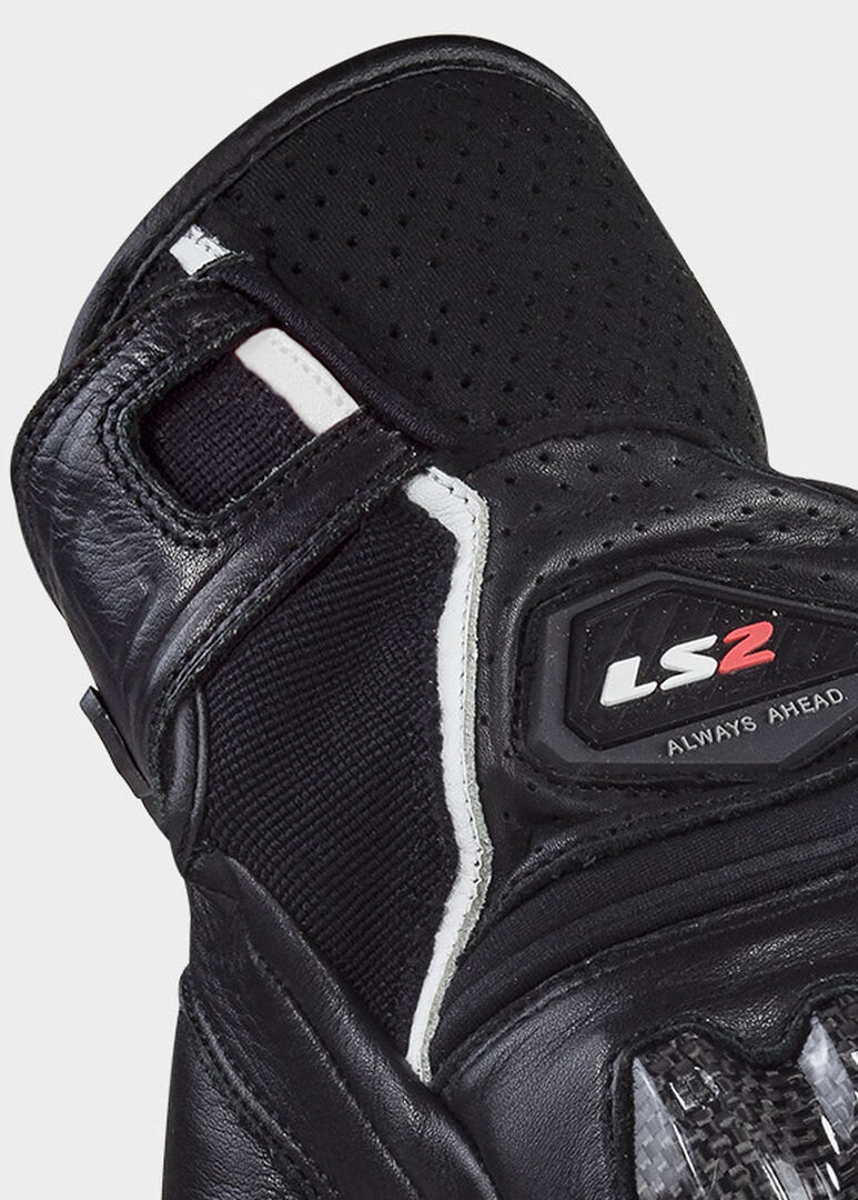 GUANTE LS2 SPARK II CUERO NEGRO ROJO HOMBRE