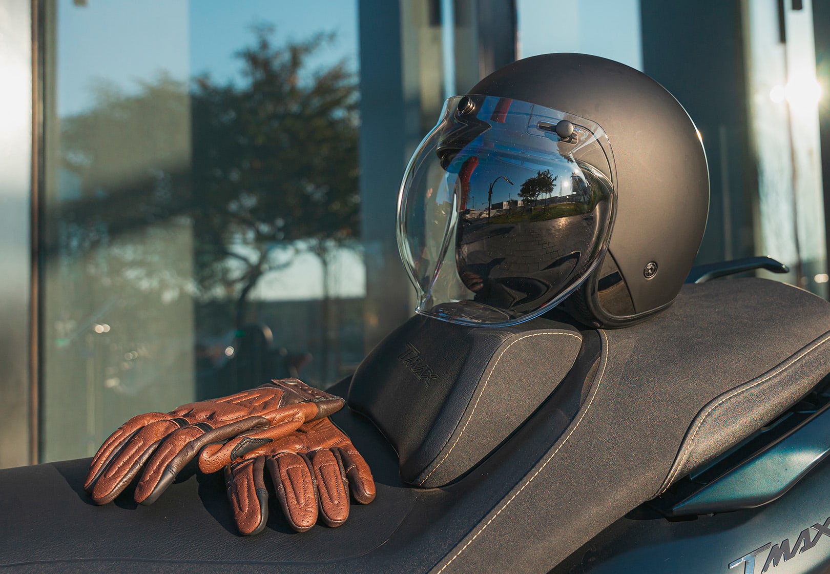 GUANTE LS2 RUST HOMBRE CAFE