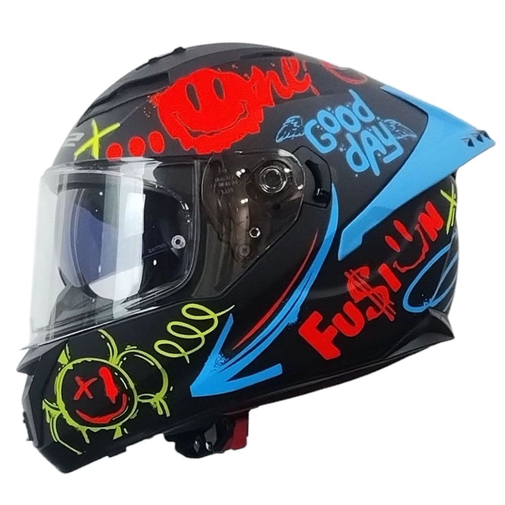 CASCO LS2 FF806 FUSION ONE NEGRO ROJO MATE
