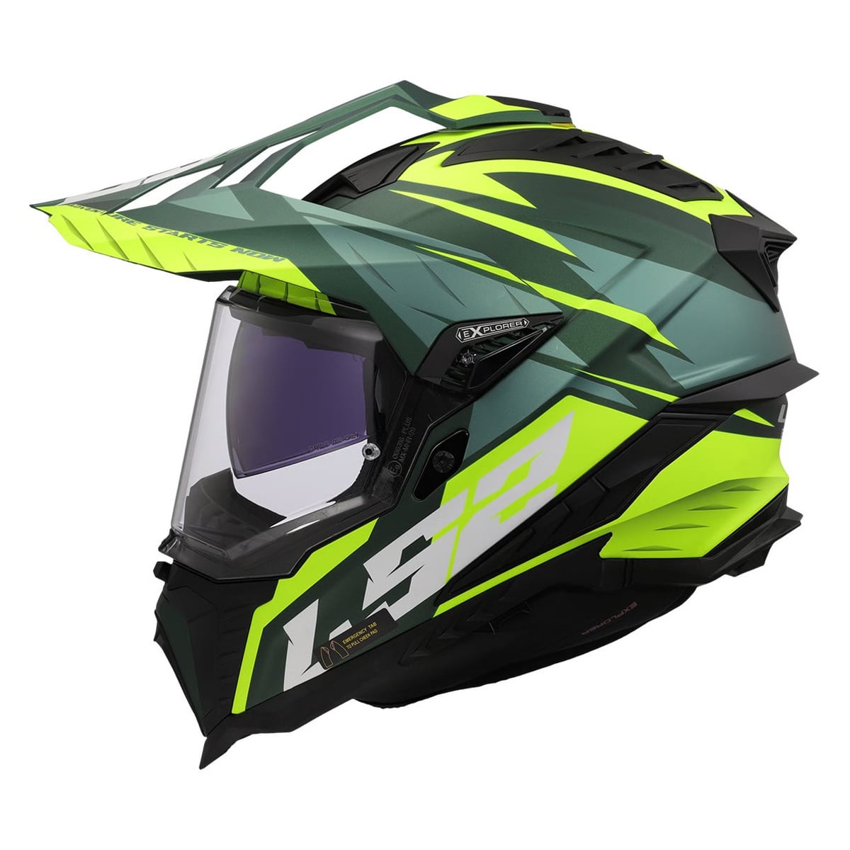 CASCO LS2 MX701 EXPLORER SPIRE VERDE AMARILLO MATE
