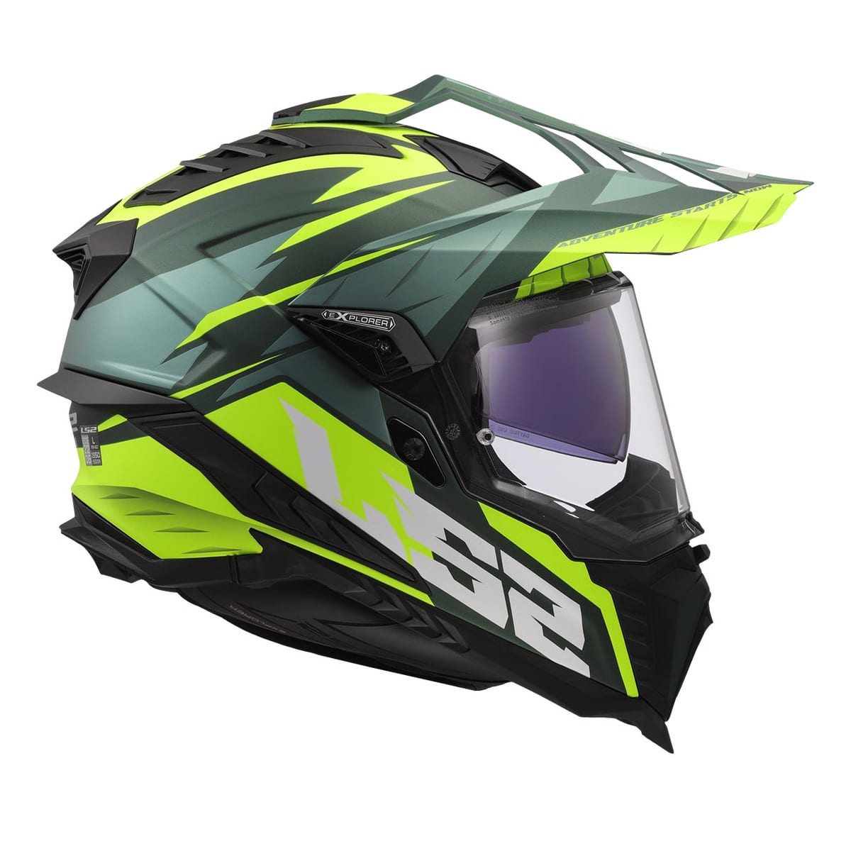 CASCO LS2 MX701 EXPLORER SPIRE VERDE AMARILLO MATE