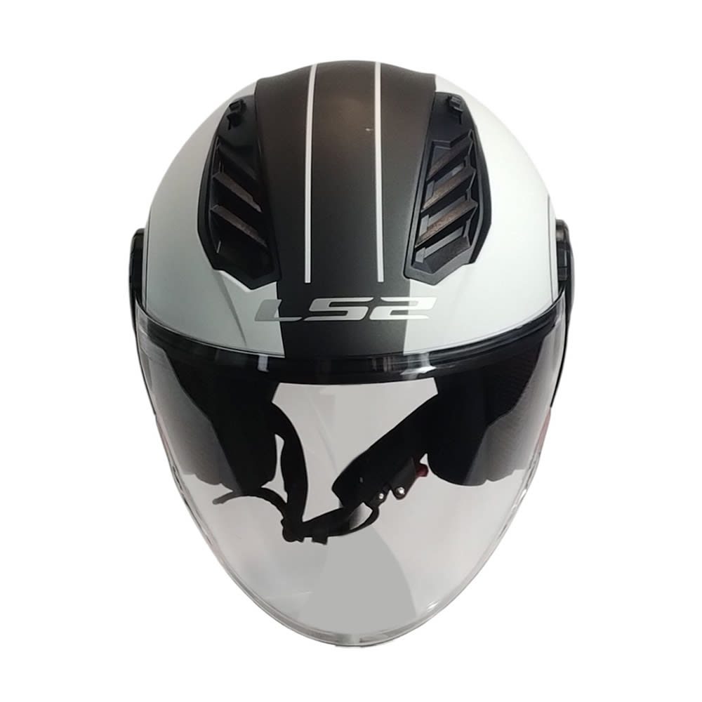 CASCO ABIERTO LS2 OF616 AIRFLOW II COVER BLANCO ROJO