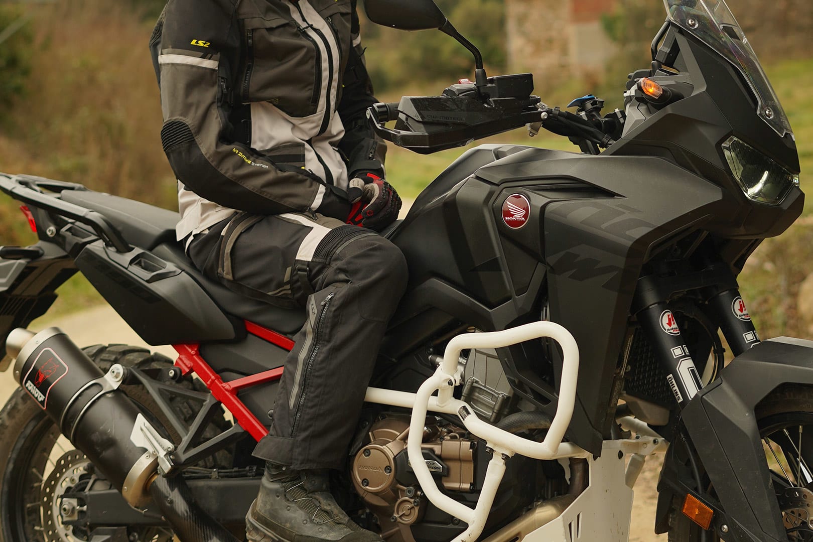 PANTALON LS2 NORWAY NEGRO GRIS