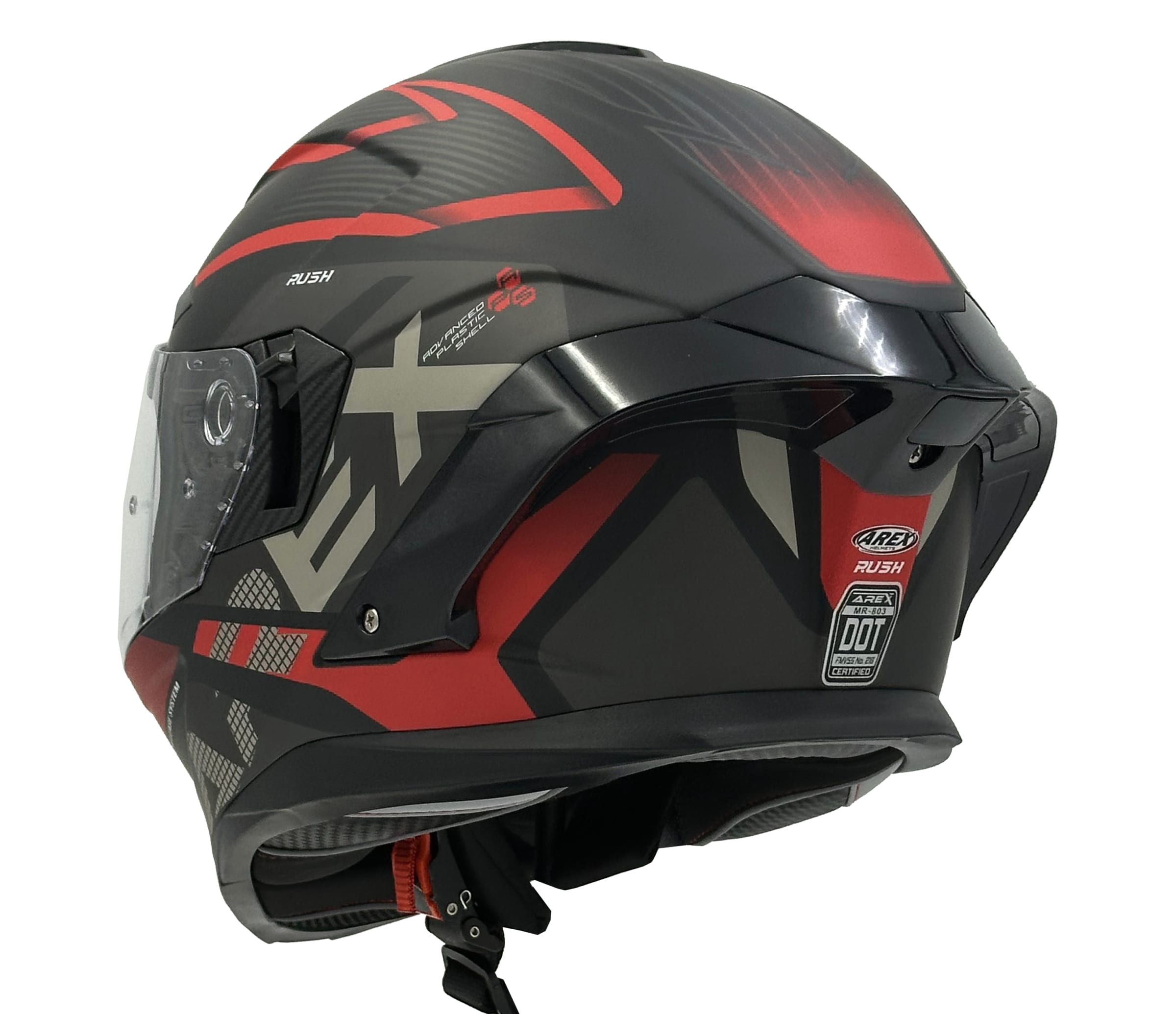 CASCO AREX MR-803 RUSH NEGRO ROJO MATE