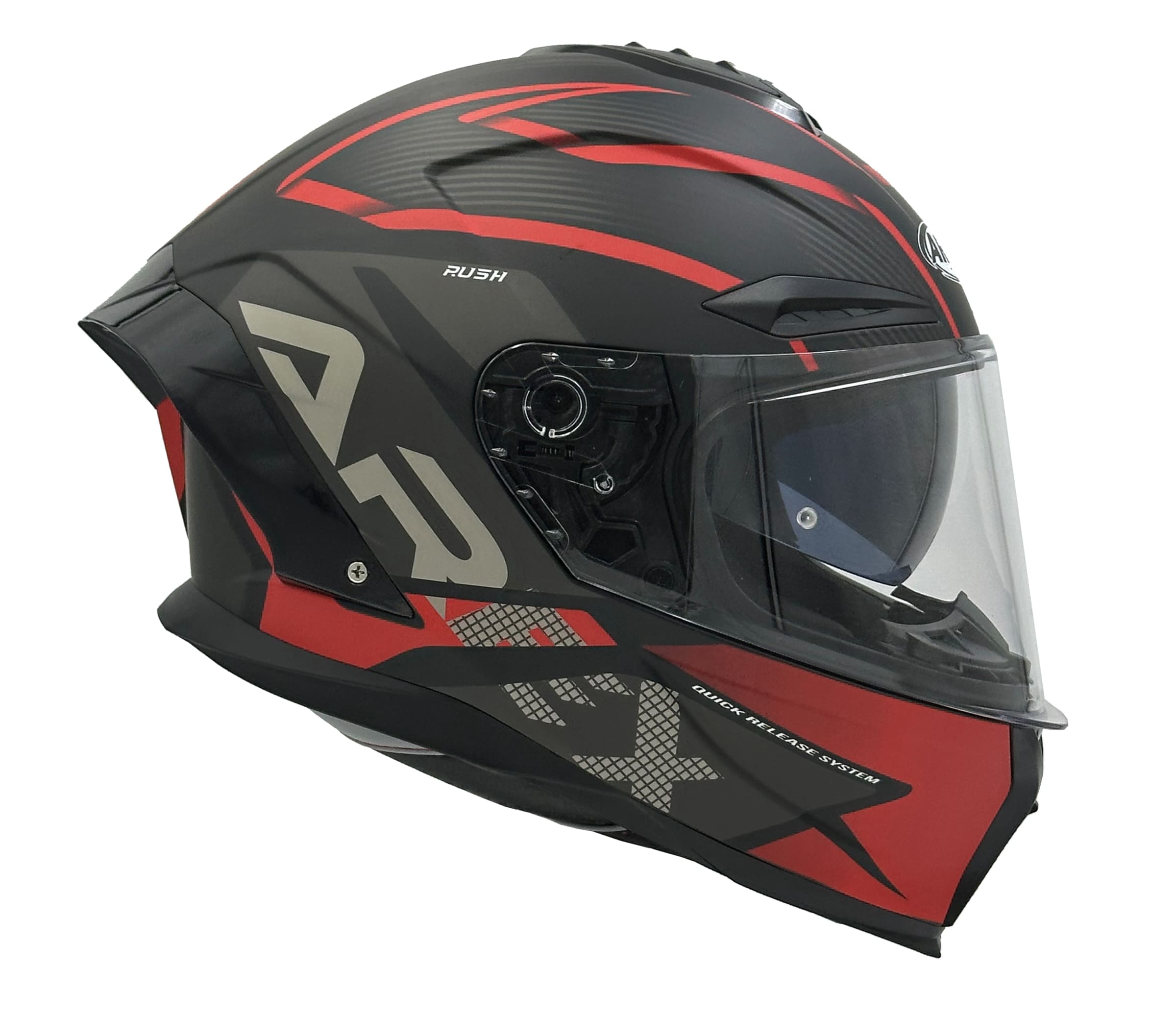 CASCO AREX MR-803 RUSH NEGRO ROJO MATE