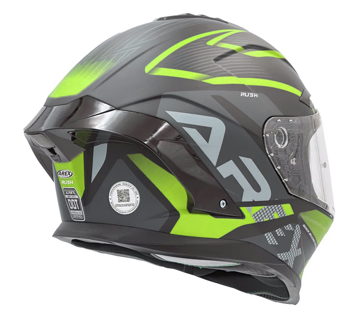 CASCO AREX MR-803 RUSH NEGRO AMARILLO FLUO MATE