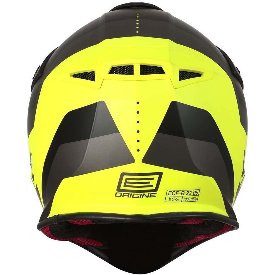 CASCO ORIGINE HERO MX FLUO AMARILLO NEGRO MATE