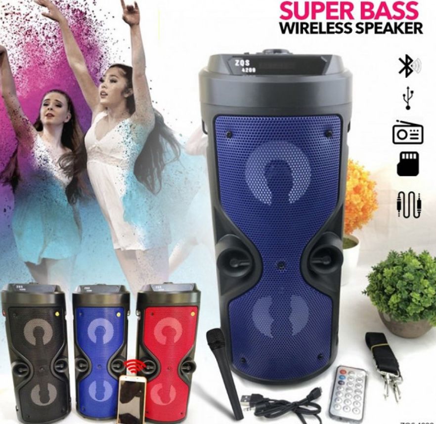 PARLANTE RECARGABLE 2439 BLUETOOTH ZQS-4210 GRANDE PVC USB,TF,MIC,FM