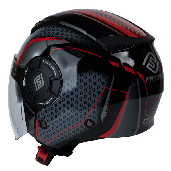 CASCO FASEED 729 JYH NEGRO ROJO BRILLO