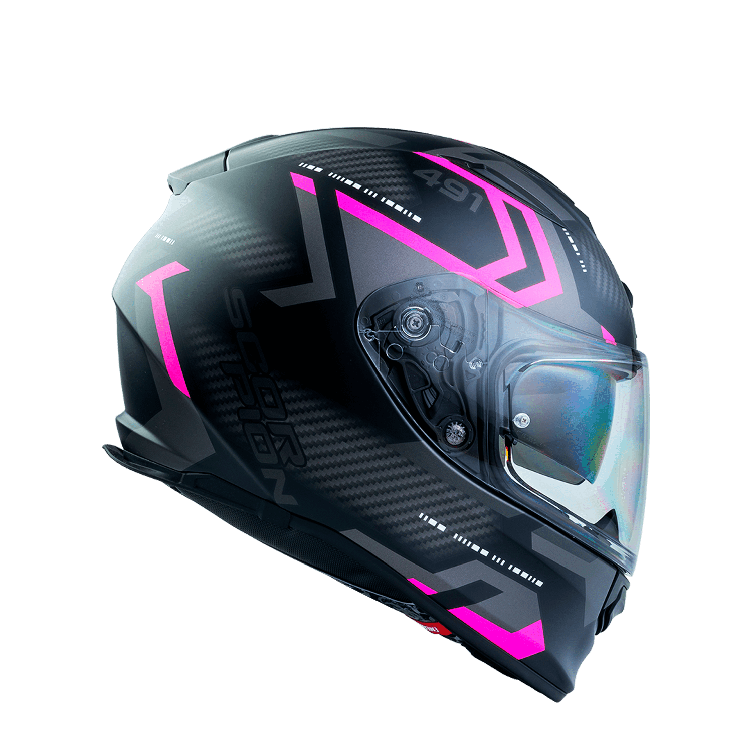 CASCO SCORPION EXO-491 SPIN NEGRO MATE FUCSIA