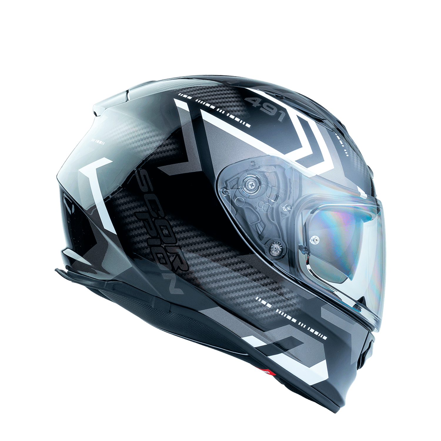 CASCO SCORPION EXO-491 SPIN NEGRO BLANCO