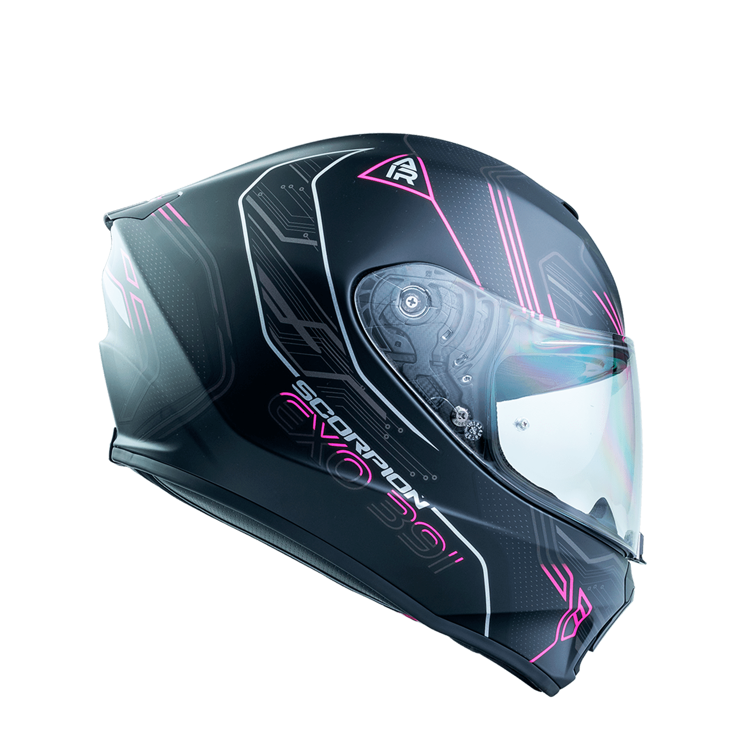 CASCO SCORPION EXO-391 SPADA NEGRO MATE FUCSIA
