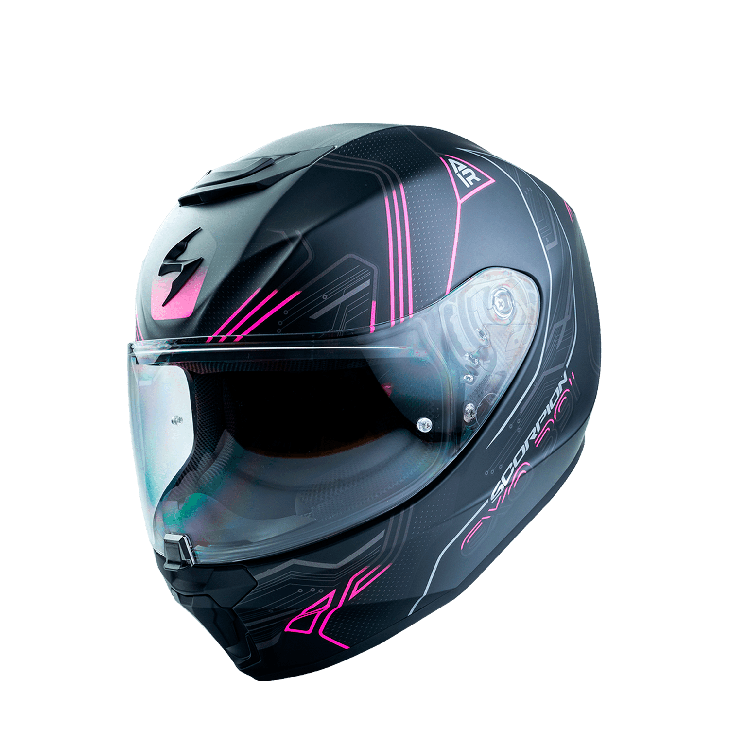 CASCO SCORPION EXO-391 SPADA NEGRO MATE FUCSIA