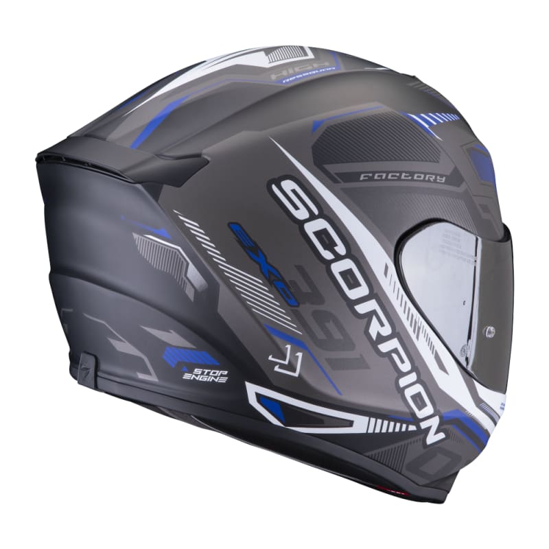 CASCO SCORPION EXO-391 HAUT NEGRO MATE GRIS AZUL