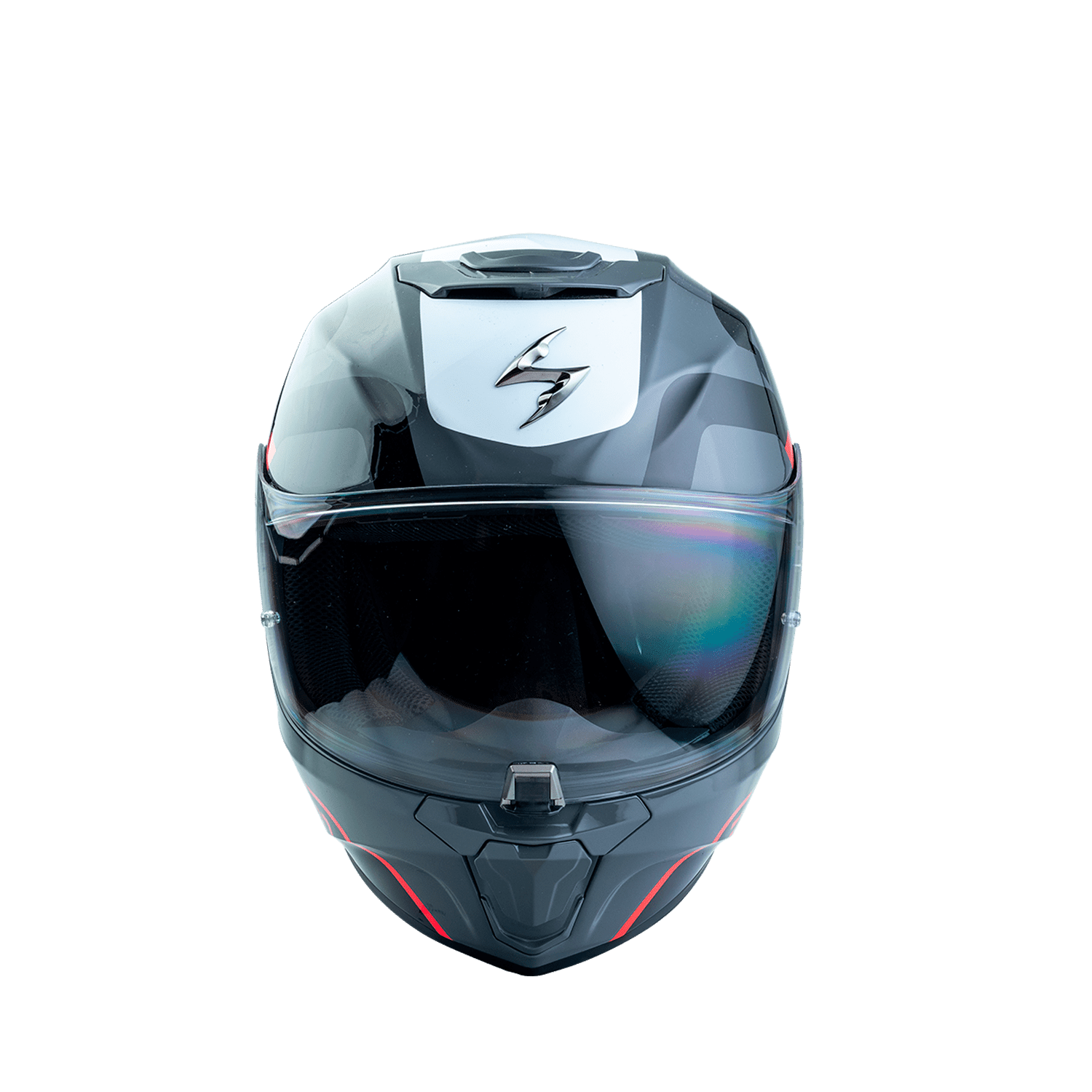 CASCO SCORPION EXO-391 AROK GRIS ROJO NEGRO