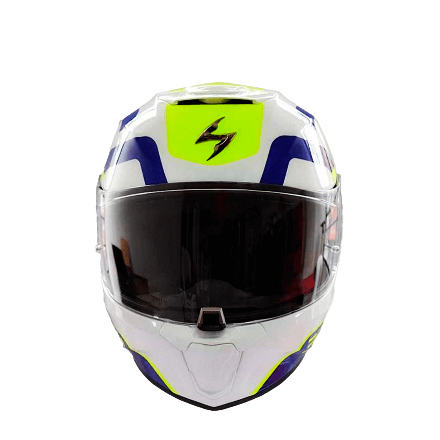 CASCO SCORPION EXO-391 AROK BLANCO AZUL AMARILLO