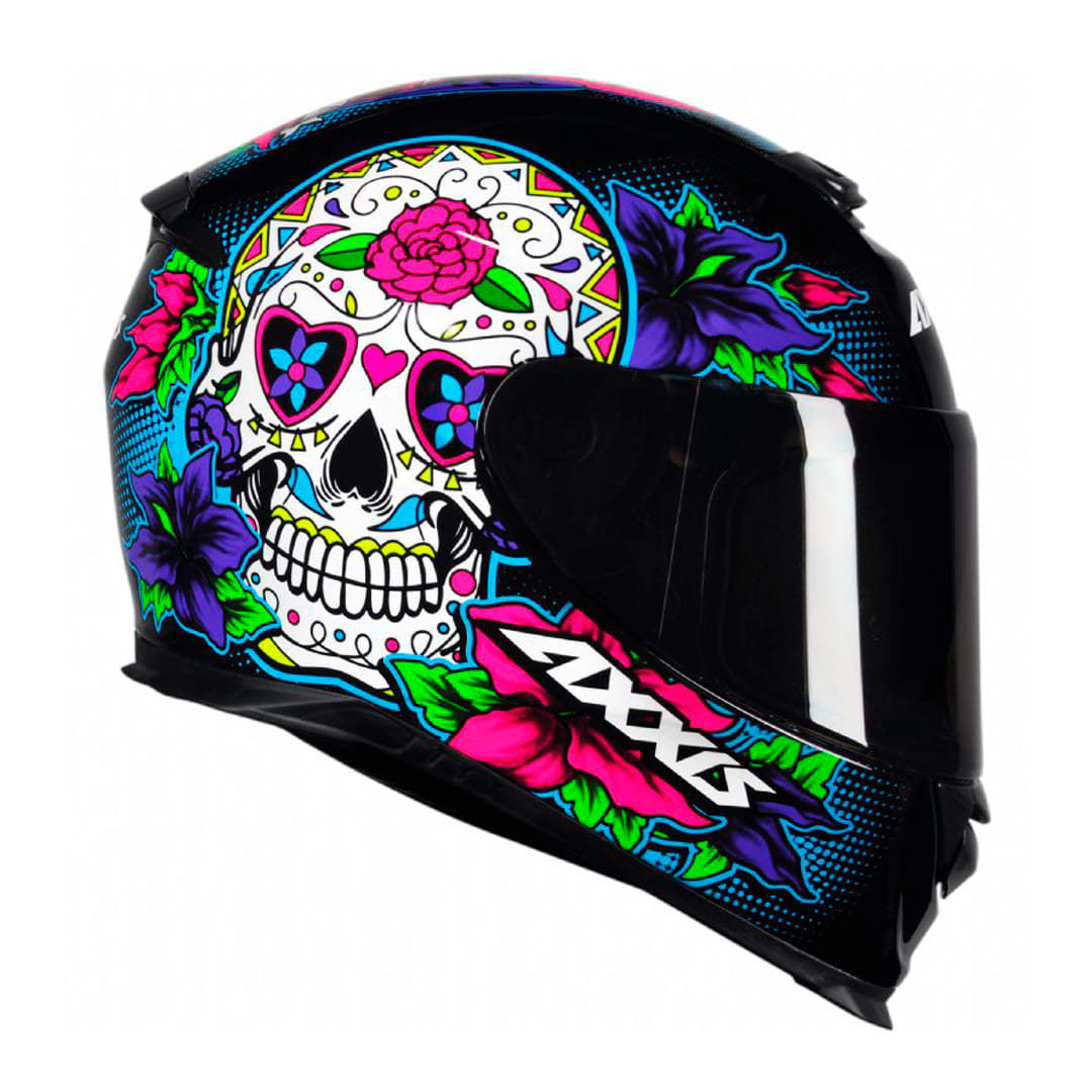CASCO AXXIS EAGLE SV MEXICAN SKULL A1 NEGRO