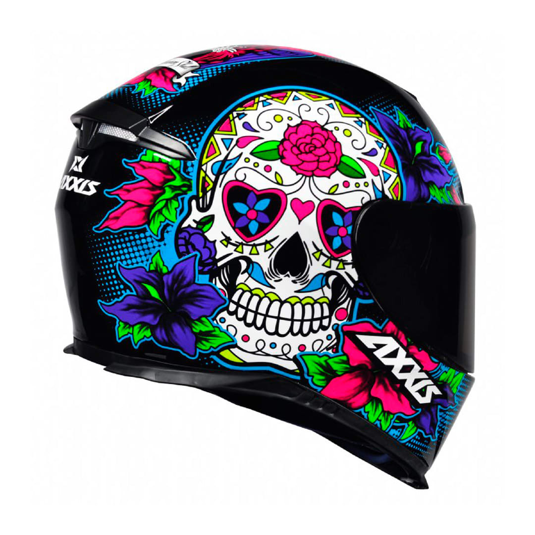 CASCO AXXIS EAGLE SV MEXICAN SKULL A1 NEGRO