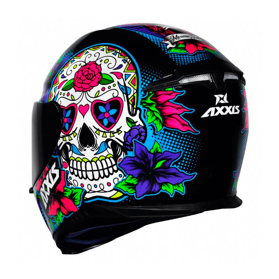 CASCO AXXIS EAGLE SV MEXICAN SKULL A1 NEGRO
