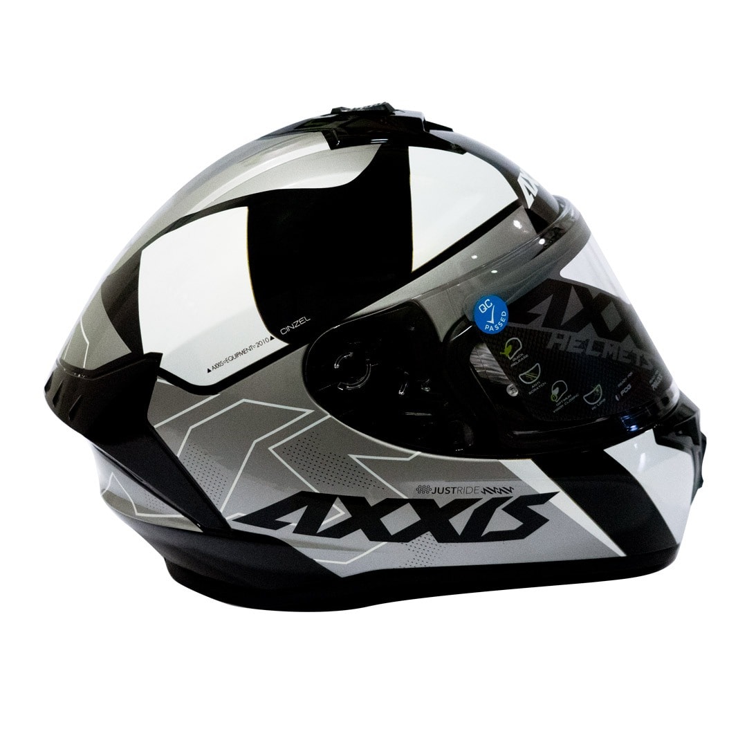 CASCO AXXIS DRAKEN CINZEL A0 BLANCO/PERLA BRILLO