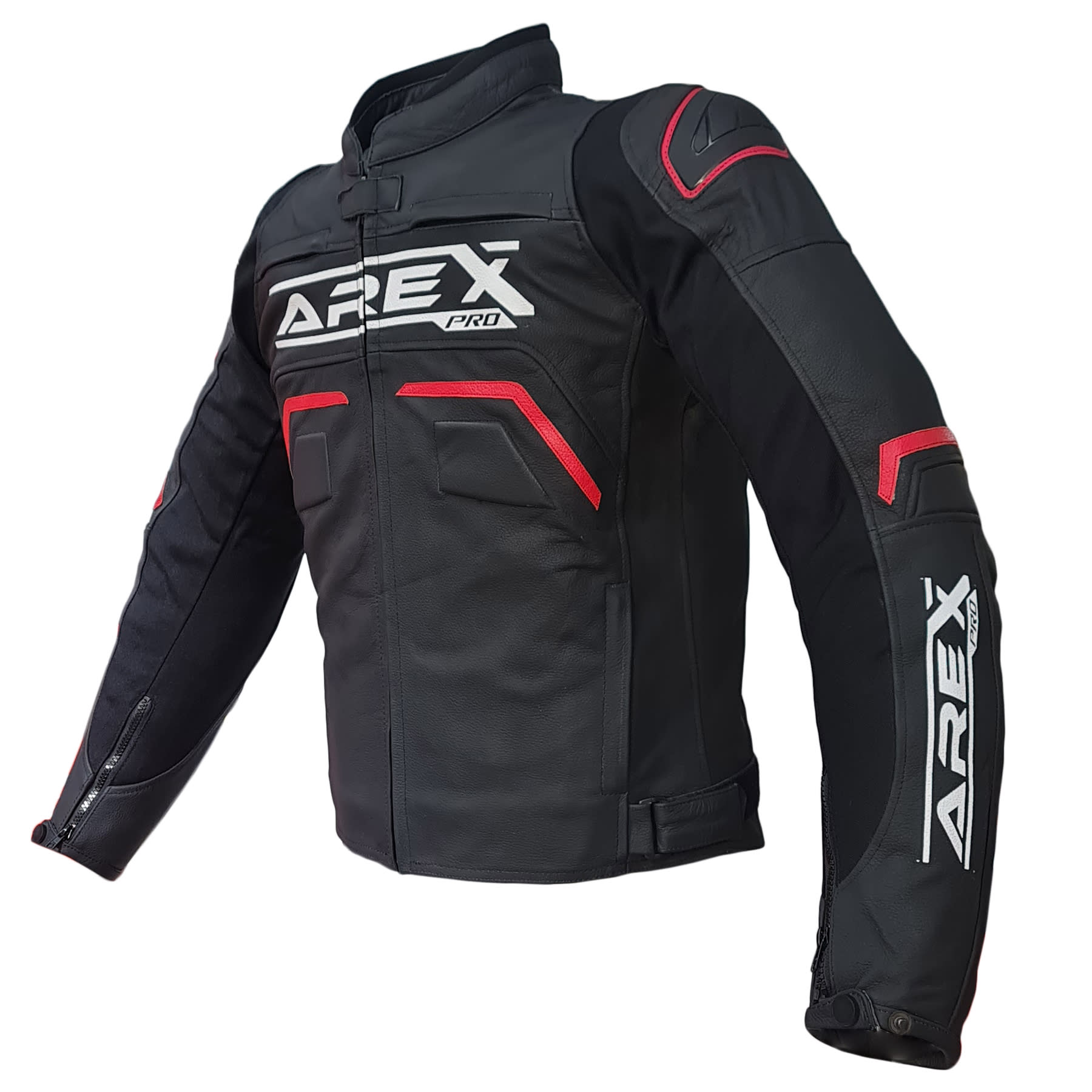 CHAQUETA CUERO AREX XTREME NEGRO/ROJO