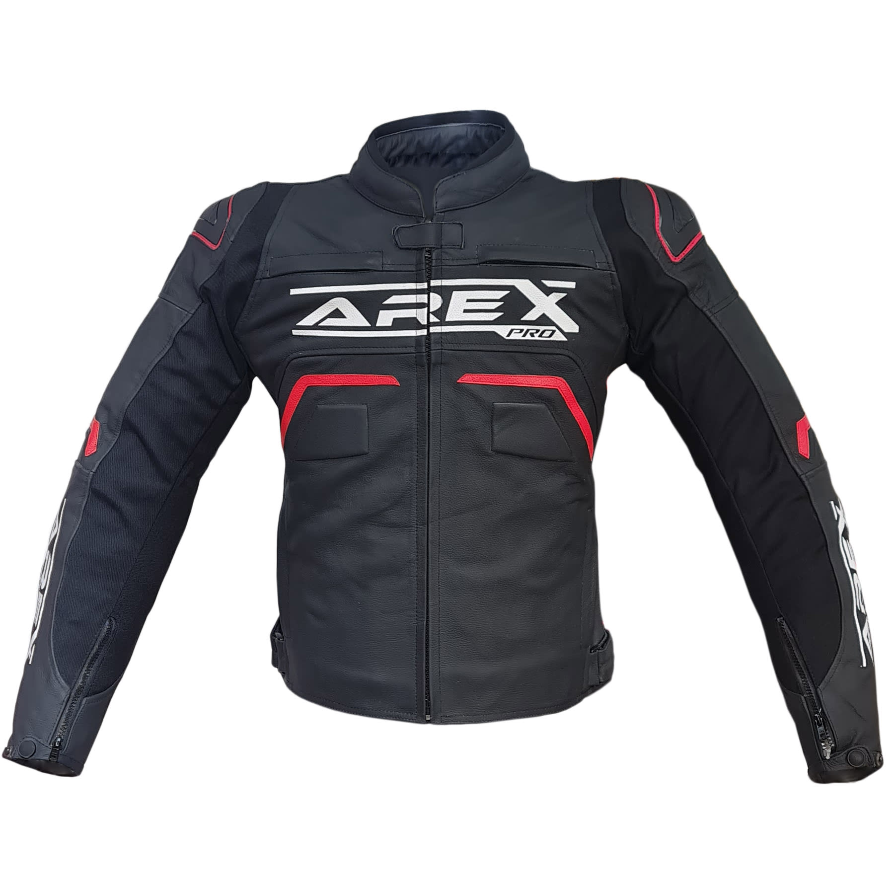 CHAQUETA CUERO AREX XTREME NEGRO/ROJO